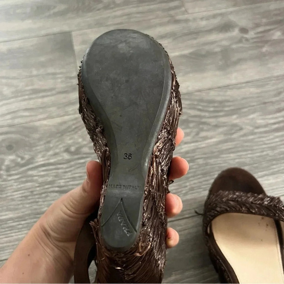 Prada Raffia Wedge Sandals - Picture 10 of 10